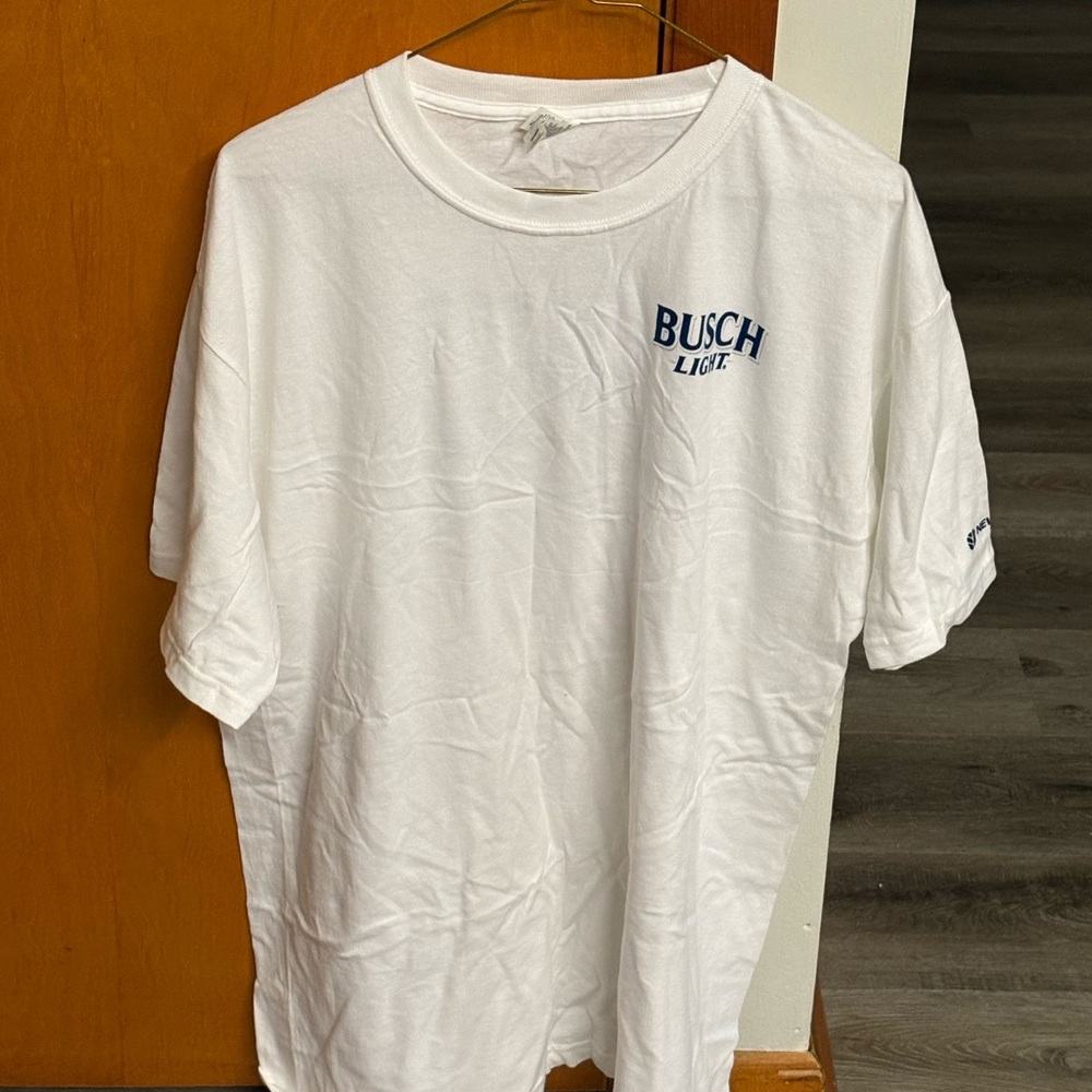 Busch Light Promo White Short Sleeve Tee mens sz L